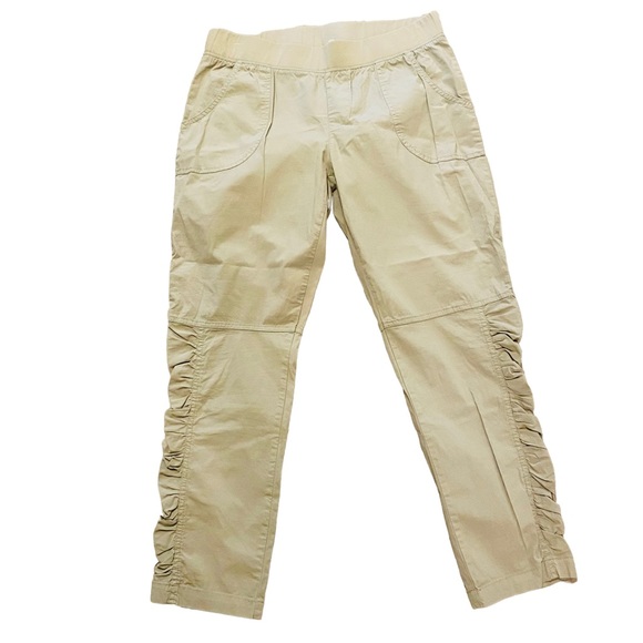 XCVI Ruched Front Cropped Cropped Pants Stretch Lagenlook - Picture 1 of 5